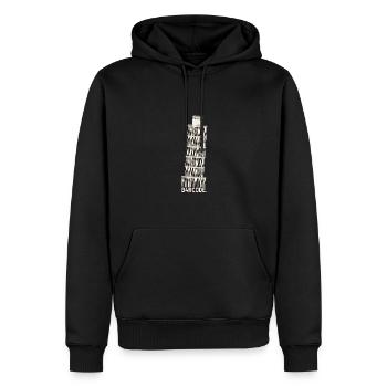B4RCODE. Pisa - Männer Premium Bio Hoodie - Schwarz - Vorne - Nico (187cm)