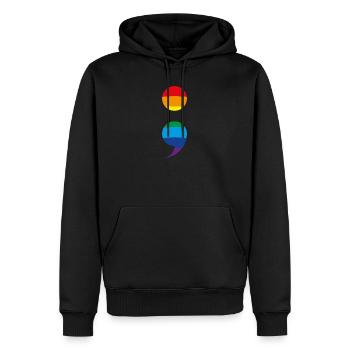 Point-virgule Prévention du suicide Point-virgule Point-virgule - Sweat à capuche Premium bio Homme - noir - Devant - Nico (187cm)