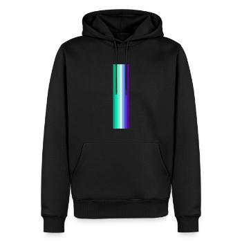 Humain humain arc-en-ciel Idée cadeau Drapeau arc-en-ciel - Sweat à capuche Premium bio Homme - noir - Devant - Nico (187cm)