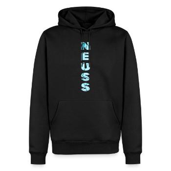 Neuss Germany City Font Skyline Accueil - Sweat à capuche Premium bio Homme - noir - Devant - Nico (187cm)