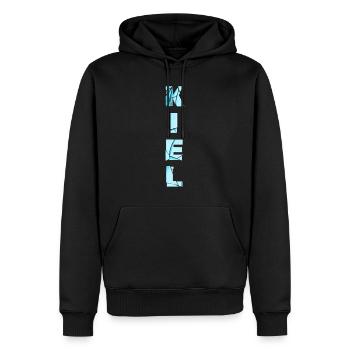 Kiel Allemagne City Font Skyline Accueil - Sweat à capuche Premium bio Homme - noir - Devant - Nico (187cm)