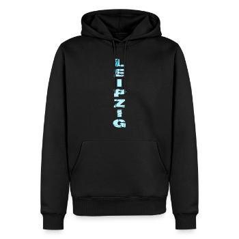 Leipzig Germany City Font Skyline Home - Men’s Premium Organic Hoodie - black - Front - Nico (187cm)