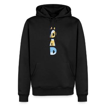 FUNNY BLUE PAPA-MUM pères cadeau de jour - Sweat à capuche Premium bio Homme - noir - Devant - Nico (187cm)