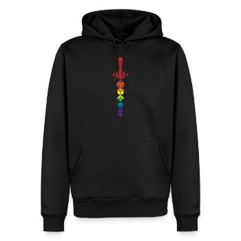Cadeau jeu de rôle - Sweat à capuche Premium bio Homme - noir - Devant - Nico (187cm)