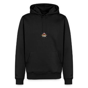 Kegelchampion Charlie - Männer Premium Bio Hoodie - Schwarz - Vorne - Nico (187cm)