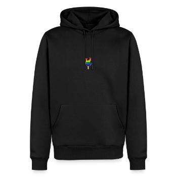 I Love You - Main / Glace sur tige - Arc-en-ciel - Sweat à capuche Premium bio Homme - noir - Devant - Nico (187cm)