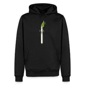 poireau drôle - Sweat à capuche Premium bio Homme - noir - Devant - Nico (187cm)