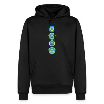 Blaue Blumen - Männer Premium Bio Hoodie - Schwarz - Vorne - Nico (187cm)
