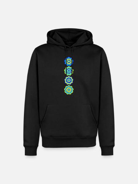 Blue Flowers - Men’s Premium Organic Hoodie - black
