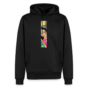 Guadalupe-Säule - Männer Premium Bio Hoodie - Schwarz - Vorne - Nico (187cm)