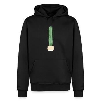 Vintage Kaktee Kaktus Pflanze Sukkulenten Wüste - Männer Premium Bio Hoodie - Schwarz - Vorne - Nico (187cm)