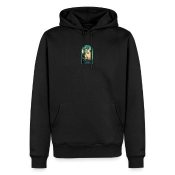 Illustration d'un Bouquetin dans Parc du Vercors - Sweat à capuche Premium bio Homme - noir - Devant - Nico (187cm)