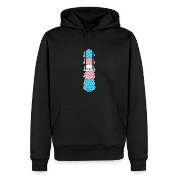 Conception de moutons trans pour les personnes trans - Sweat à capuche Premium bio Homme - noir - Devant - Nico (187cm)