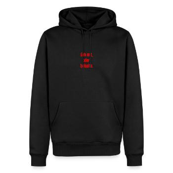 Geh mit oder beiseite - Männer Premium Bio Hoodie - Schwarz - Vorne - Nico (187cm)