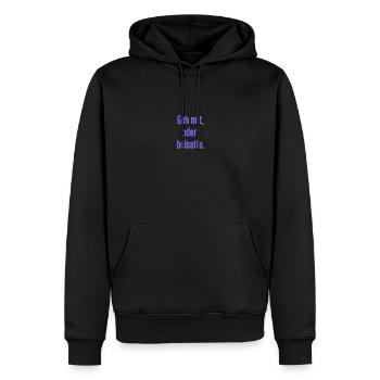 Geh mit oder beiseite - Männer Premium Bio Hoodie - Schwarz - Vorne - Nico (187cm)