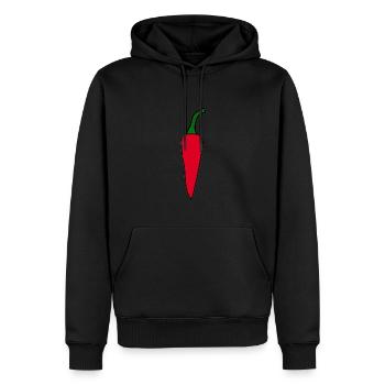 Hot peppers vegetables vegan - Men’s Premium Organic Hoodie - black - Front - Nico (187cm)