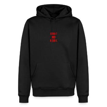 Geh mit oder beiseite - Männer Premium Bio Hoodie - Schwarz - Vorne - Nico (187cm)