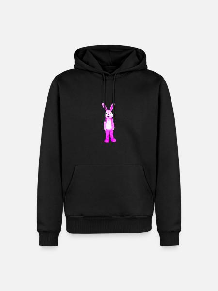 Lapin à fourrure rose - Sweat à capuche Premium bio Homme - noir