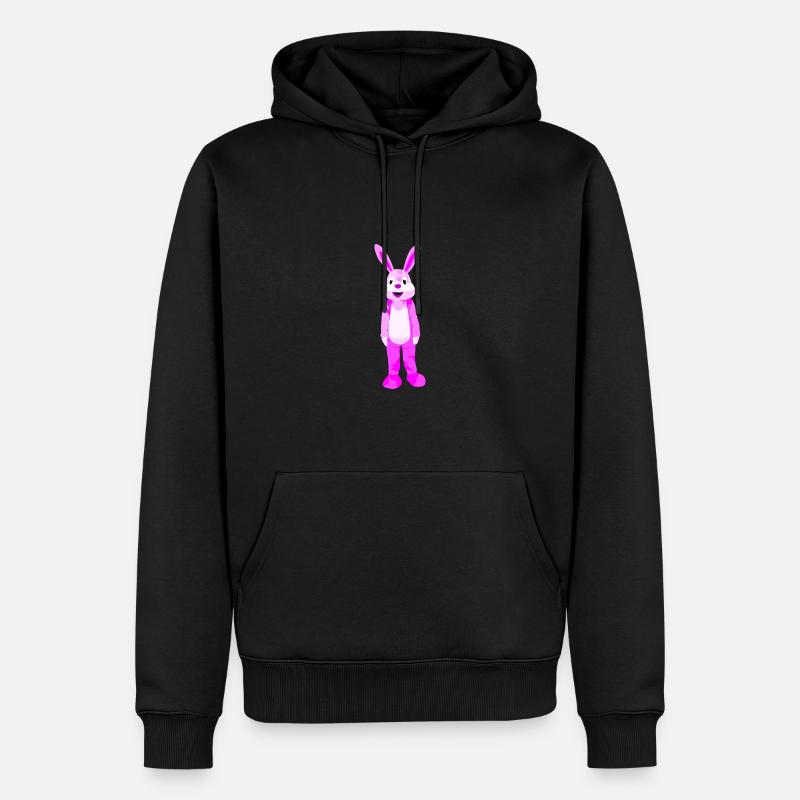 Lapin à fourrure rose - Sweat à capuche Premium bio Homme - noir