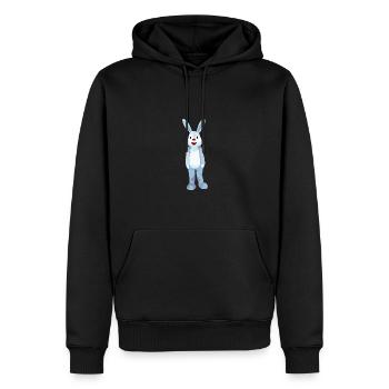 Lièvre bleu au nez rouge - Sweat à capuche Premium bio Homme - noir - Devant - Nico (187cm)