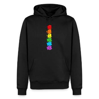 Lustige LGBT Katze Stapel Regenbogen Gay Pride Katzenliebhaber - Männer Premium Bio Hoodie - Schwarz - Vorne - Nico (187cm)