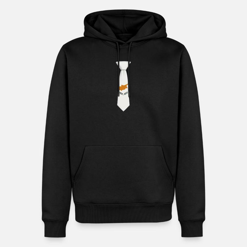 Cravate chypriote – Conception du drapeau - Sweat à capuche Premium bio Homme - noir
