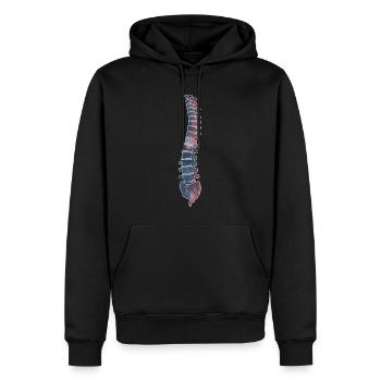 Anatomie de la colonne vertébrale Physiothérapie aquarelle - Sweat à capuche Premium bio Homme - noir - Devant - Nico (187cm)