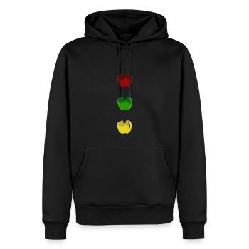 Pommes multicolores / pommes colorées - Sweat à capuche Premium bio Homme - noir - Devant - Nico (187cm)