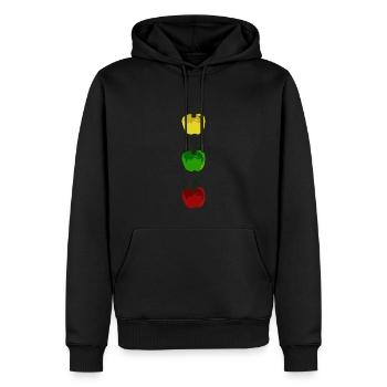 Pommes multicolores / pommes colorées - Sweat à capuche Premium bio Homme - noir - Devant - Nico (187cm)