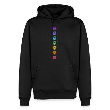 Lotus Chakra Yoga Meditation Festival Regenbogen - Männer Premium Bio Hoodie - Schwarz - Vorne - Nico (187cm)