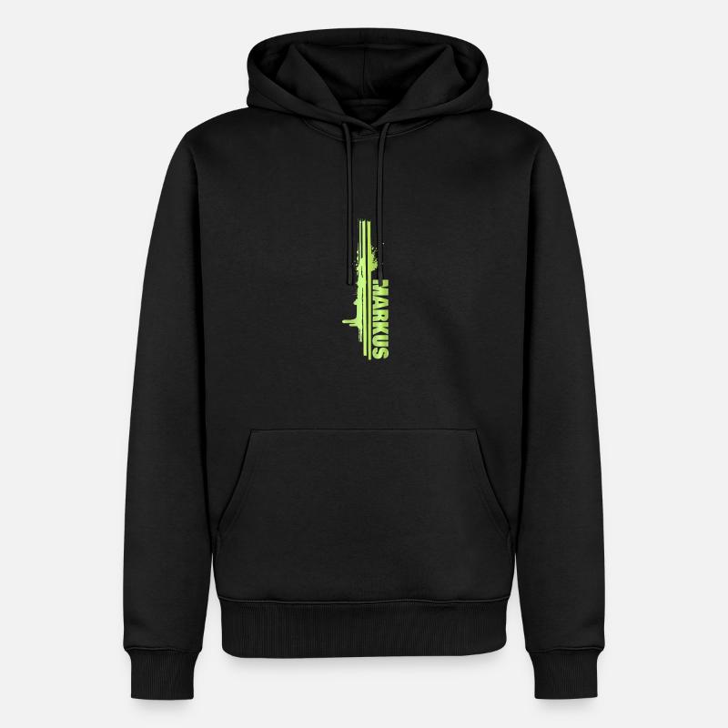 Farbklecks Markus - Männer Premium Bio Hoodie - Schwarz