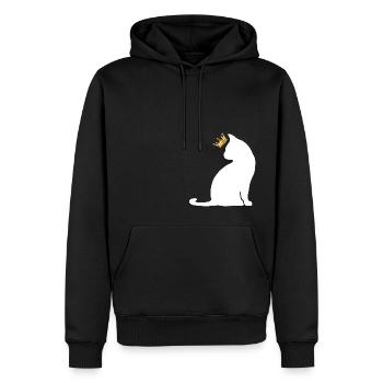 chat couronne - Sweat à capuche Premium bio Homme - noir - Devant - Nico (187cm)