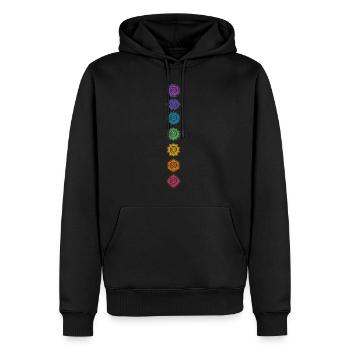 Regenbogen Chakra Yoga Meditation Sommer Festival - Männer Premium Bio Hoodie - Schwarz - Vorne - Nico (187cm)