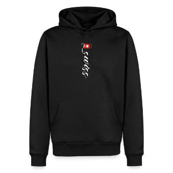 Schweiz - Männer Premium Bio Hoodie - Schwarz - Vorne - Nico (187cm)