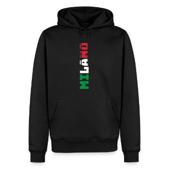 Milano Italie Drapeau Couleurs - Sweat à capuche Premium bio Homme - noir - Devant - Nico (187cm)