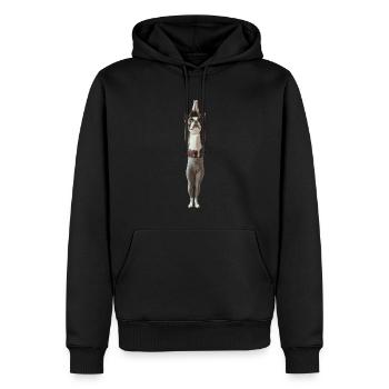 Boston Terrier - Männer Premium Bio Hoodie - Schwarz - Vorne - Nico (187cm)
