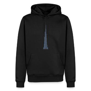 B4RCODE. Dubai - Männer Premium Bio Hoodie - Schwarz - Vorne - Nico (187cm)
