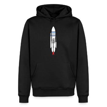 Vecteur de vol spatial spatial de fusée spatiale - Sweat à capuche Premium bio Homme - noir - Devant - Nico (187cm)