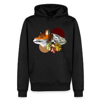 Herbst Foxey - Männer Premium Bio Hoodie - Schwarz - Vorne - Nico (187cm)