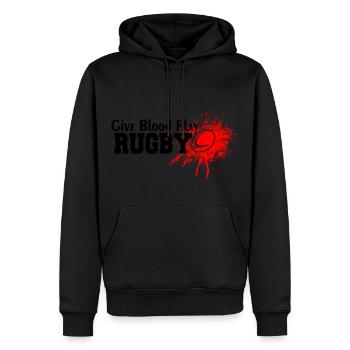 RUGBY - Männer Premium Bio Hoodie - Schwarz - Vorne - Nico (187cm)