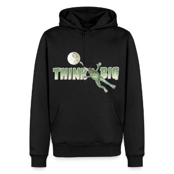 shirt motiv frosch mond positiv think big neu - Männer Premium Bio Hoodie - Schwarz - Vorne - Nico (187cm)