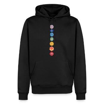 Chakra Sanskrit - Sweat à capuche Premium bio Homme - noir - Devant - Nico (187cm)