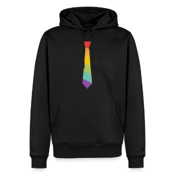 schicke LGBT Krawatte aus den 60er Jahren Vintage - Männer Premium Bio Hoodie - Schwarz - Vorne - Nico (187cm)