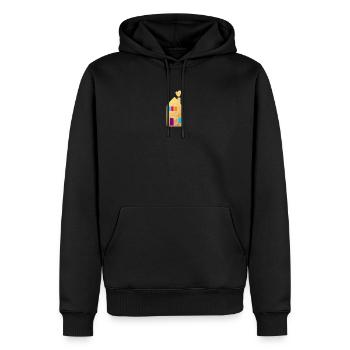 Maison Or Fenêtre Coeurs Maison Maison Hygge - Sweat à capuche Premium bio Homme - noir - Devant - Nico (187cm)