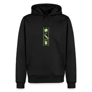 Bébé Naissance Maman Jarne - Sweat à capuche Premium bio Homme - noir - Devant - Nico (187cm)