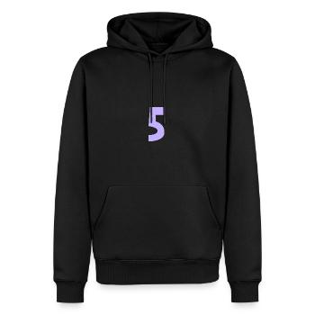 5. 5 ANS. 5e ANNIVERSAIRE. ANNIVERSAIRE 5 ANS - Sweat à capuche Premium bio Homme - noir - Devant - Nico (187cm)