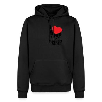 I love Pyrénées - Sweat à capuche Premium bio Homme - noir - Devant - Nico (187cm)
