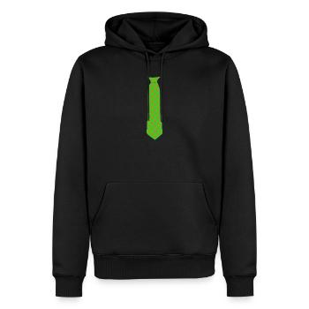 Blumen Krawatte Fake Krawatte  - Männer Premium Bio Hoodie - Schwarz - Vorne - Nico (187cm)