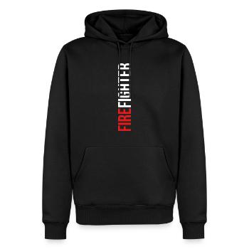 FIREFIGHTER / Feuerwehr - Männer Premium Bio Hoodie - Schwarz - Vorne - Nico (187cm)