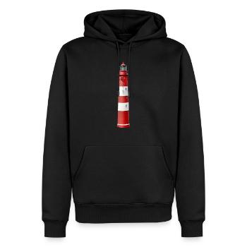 Phare libre, rouge blanc - Sweat à capuche Premium bio Homme - noir - Devant - Nico (187cm)